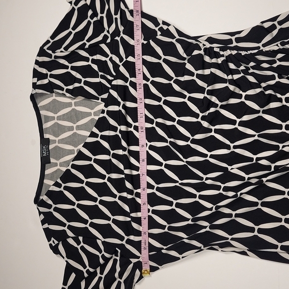 MSK BLACK & WHITE PRINT Midi Dress Size S - Picture 8 of 12